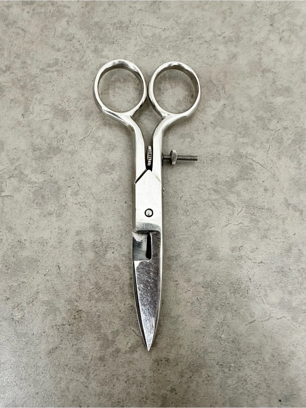 Vintage Silver Stainless Steel Buttonhole Scissors Highly Specialized Rollinger